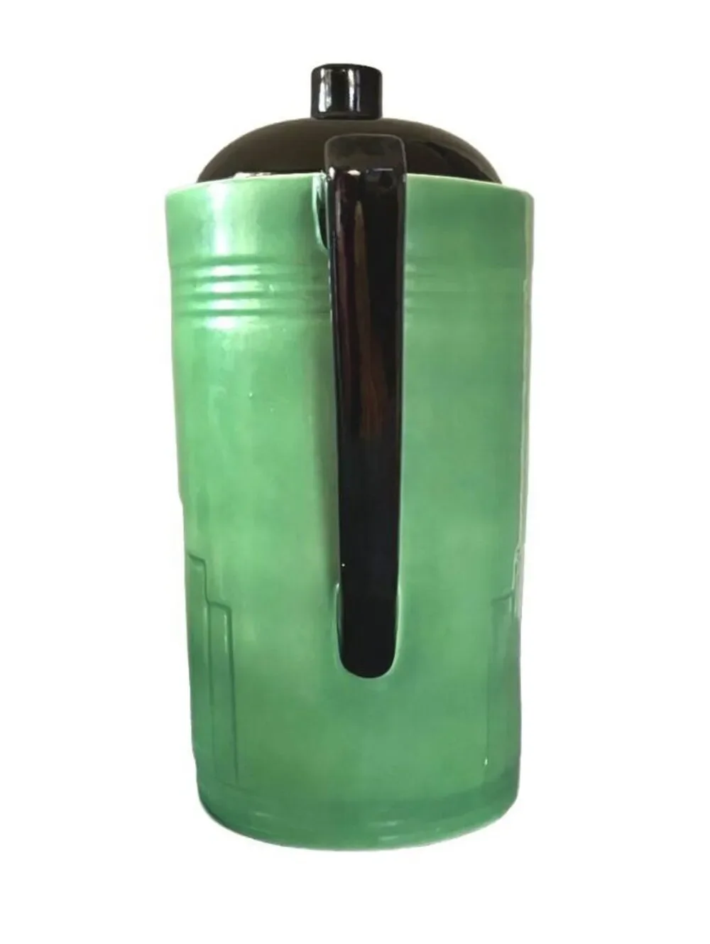 Vintage Art Deco Czech Jade Green Coffee Pot Czechoslovakia Ceramic